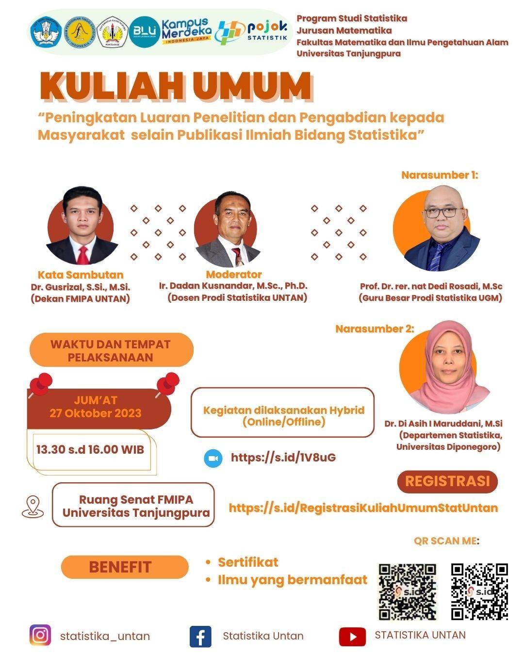 Read more about the article Kuliah Umum Hak Kekayaan Intelektual (HKI) Prodi Statistika Untan